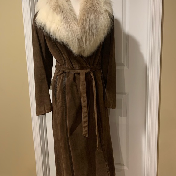 Saks Fifth Ave Women’s Maxi Suede Leather/Fur Coat - Picture 8 of 8